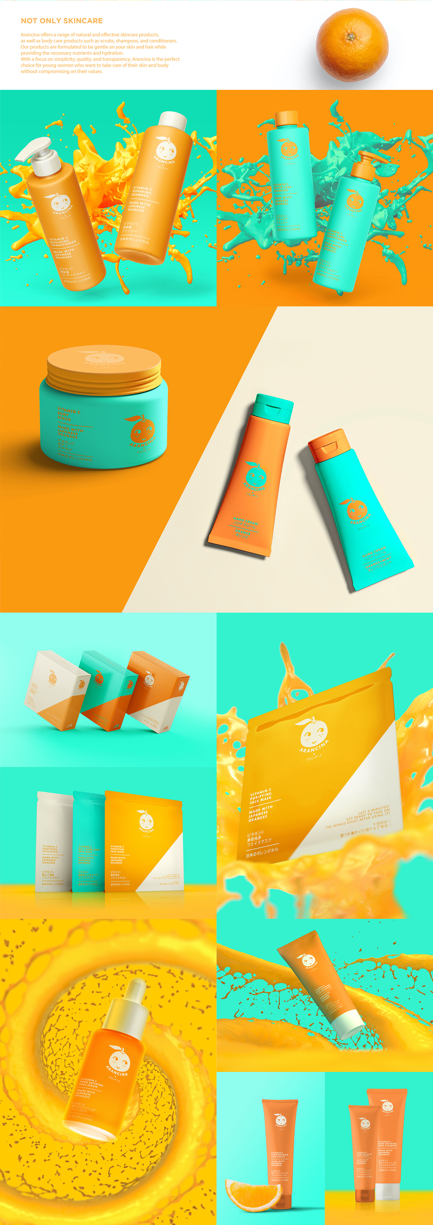 Advertising for skincare products made with oranges