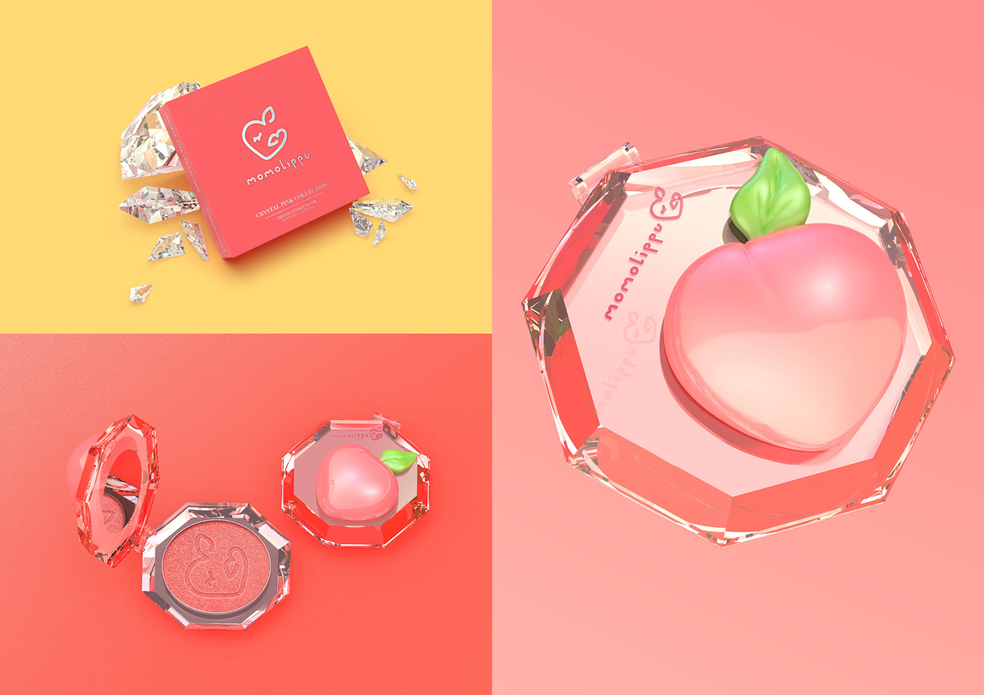 Momolippu - young cosmetic collection design project - blush