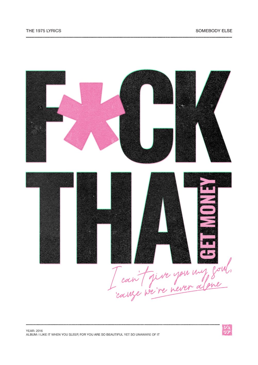 The 1975 - retro lyrics poster design