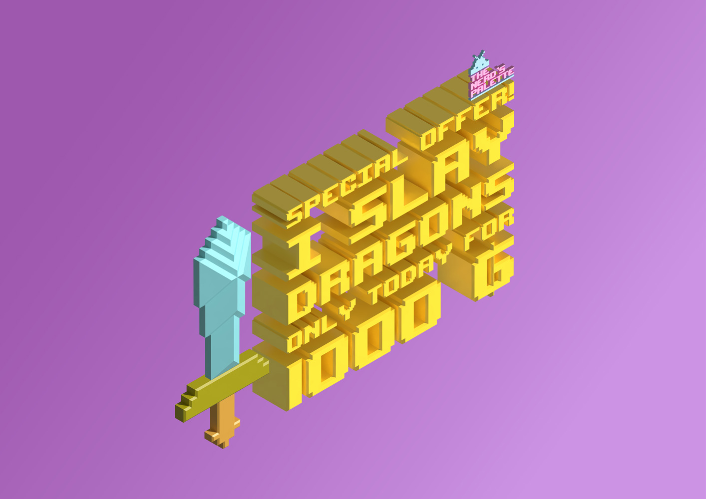 The Nerd's Palette - 8 bit nerdy poster design